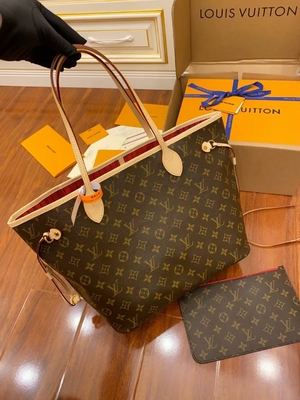 Louis Vuitton Designer Monogram Bag Pink Monogram Canvas Neverfull Mm Da Ý loại A