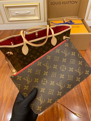 Louis Vuitton Designer Monogram Bag Pink Monogram Canvas Neverfull Mm Da Ý loại A
