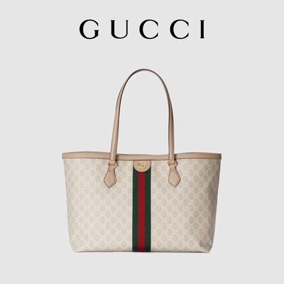 Túi đeo vai hàng hiệu có thể điều chỉnh Medium Gucci Ophidia Tote White For Women