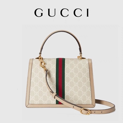 Túi đeo vai nhỏ GG Gucci Ophidia dành cho nữ Túi vải tối cao màu be và trắng