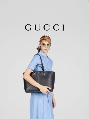 Túi Đeo Vai Hiệu GUCCI Ophidia Da Hạt Nhỏ Vừa Màu Đen