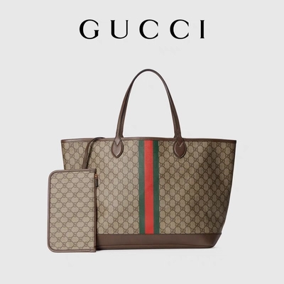 Túi Gucci Ophidia màu nâu hàng hiệu dành cho nữ Túi tote cỡ trung bình lớn màu đen Ebony