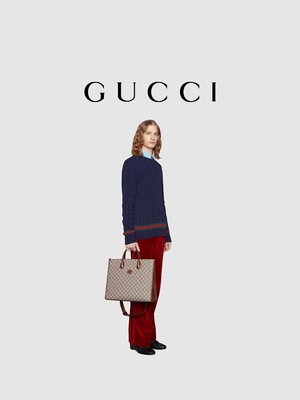 Túi đeo vai GG Supreme Printed Túi tote vải bố Gucci có lồng vào nhau G