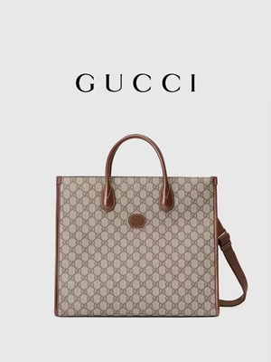 Túi đeo vai GG Supreme Printed Túi tote vải bố Gucci có lồng vào nhau G