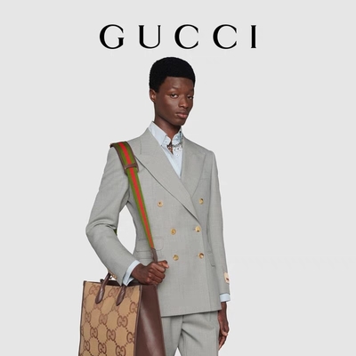 Túi Đeo Vai Thương Hiệu GUCCI Túi Tote Jumbo GG Camel Nam Quý Ông