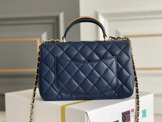 Caviar Chanel Mini Rectangular Caviar 2020 Da cừu sần &amp; Kim loại mạ vàng
