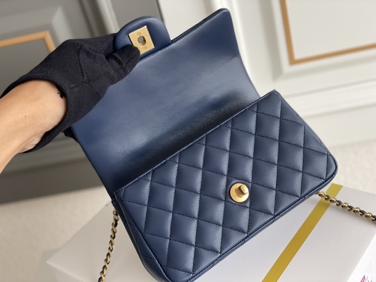 Caviar Chanel Mini Rectangular Caviar 2020 Da cừu sần &amp; Kim loại mạ vàng