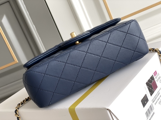 Caviar Chanel Mini Rectangular Caviar 2020 Da cừu sần &amp; Kim loại mạ vàng