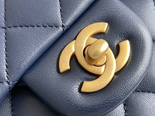 Caviar Chanel Mini Rectangular Caviar 2020 Da cừu sần &amp; Kim loại mạ vàng