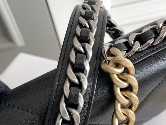 Túi hàng hiệu được yêu thích trước bằng da cừu màu vàng Túi Chanel 19 Flap Bag Mini OEM