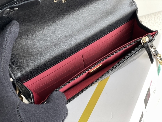 Túi hàng hiệu được yêu thích trước bằng da cừu màu vàng Túi Chanel 19 Flap Bag Mini OEM