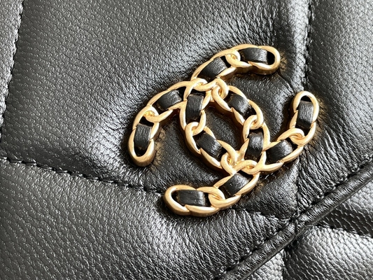 Túi hàng hiệu được yêu thích trước bằng da cừu màu vàng Túi Chanel 19 Flap Bag Mini OEM