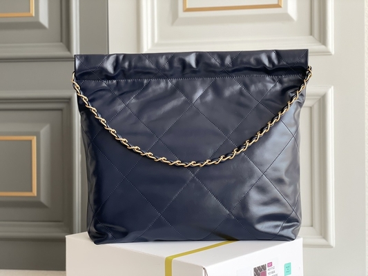 22S Calfskin Navy Túi xách nhỏ Chanel 22 &quot;Trash Bag&quot; ODM