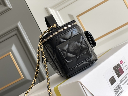 Túi da cừu tùy chỉnh hàng hiệu Chanel 22K Vanity Case Multi Pocket