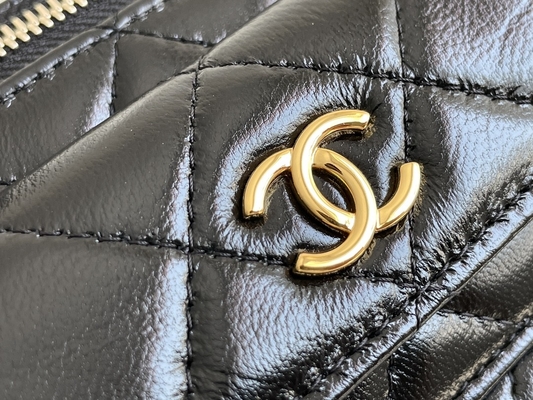 Túi da cừu tùy chỉnh hàng hiệu Chanel 22K Vanity Case Multi Pocket