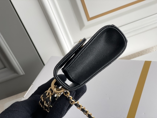 Túi Chanel 2way da hạt đôi màu vàng cổ điển AP3020