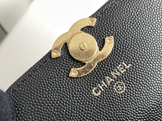 Túi Chanel 2way da hạt đôi màu vàng cổ điển AP3020