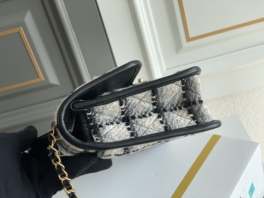 Trung bình 2WAY Túi hàng hiệu tùy chỉnh Túi da bê nữ Túi nắp Chanel