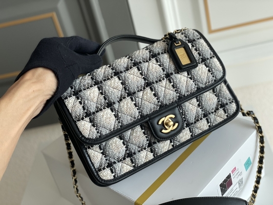 Trung bình 2WAY Túi hàng hiệu tùy chỉnh Túi da bê nữ Túi nắp Chanel