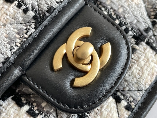 Trung bình 2WAY Túi hàng hiệu tùy chỉnh Túi da bê nữ Túi nắp Chanel