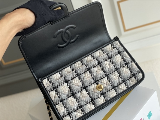 Trung bình 2WAY Túi hàng hiệu tùy chỉnh Túi da bê nữ Túi nắp Chanel