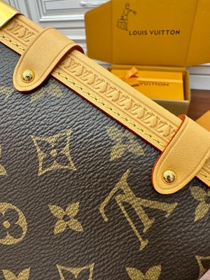 Brown Presbyopic Canvas Louis Vuitton LV Side Trunk Monogram PM Bag Vali