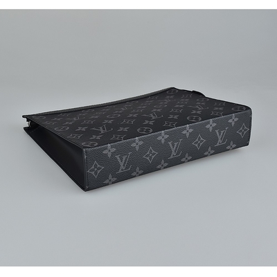 Monogram Eclipse Nhãn hiệu Túi nam Pochette Louis Vuitton Voyage Pouch Canvas Trim