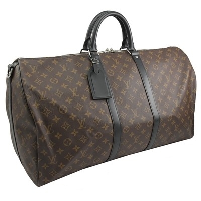Macassar Vải tráng phủ LV Keepall BandoulièRe 55 Louis Vuitton M56714