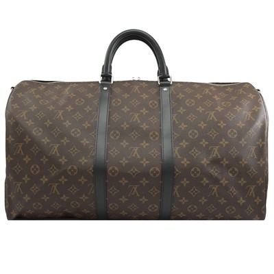 Macassar Vải tráng phủ LV Keepall BandoulièRe 55 Louis Vuitton M56714