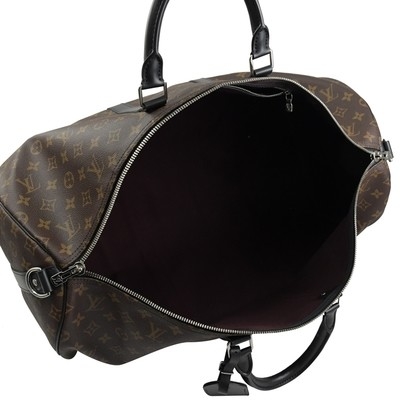 Macassar Vải tráng phủ LV Keepall BandoulièRe 55 Louis Vuitton M56714