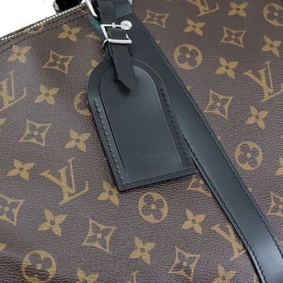 Macassar Vải tráng phủ LV Keepall BandoulièRe 55 Louis Vuitton M56714