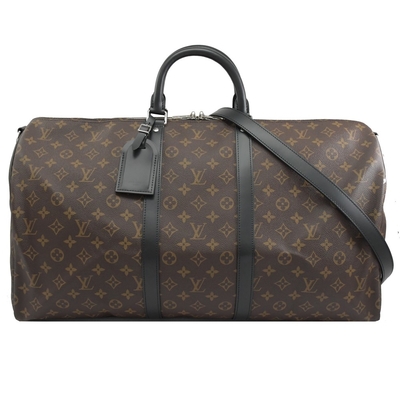 Macassar Vải tráng phủ LV Keepall BandoulièRe 55 Louis Vuitton M56714