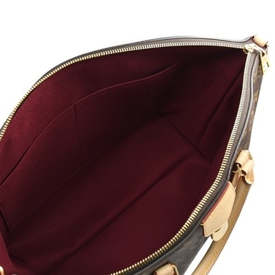 Túi tote vải bố in chữ lồng BoéTie MM M45987 Dark Coffee