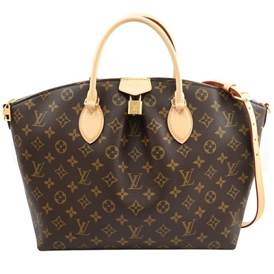 Túi tote vải bố in chữ lồng BoéTie MM M45987 Dark Coffee