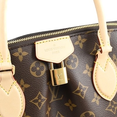 Túi tote vải bố in chữ lồng BoéTie MM M45987 Dark Coffee