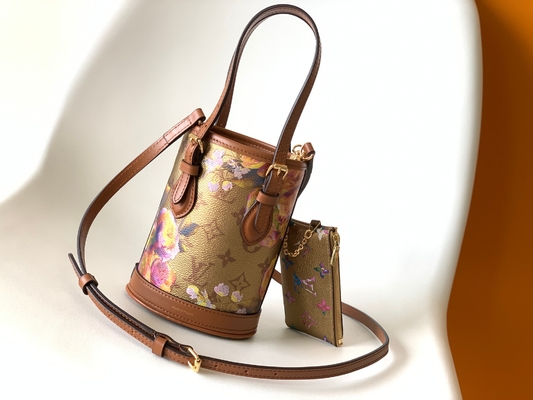Túi Louis Vuitton Neverfull Bucket hoa ánh kim M81724