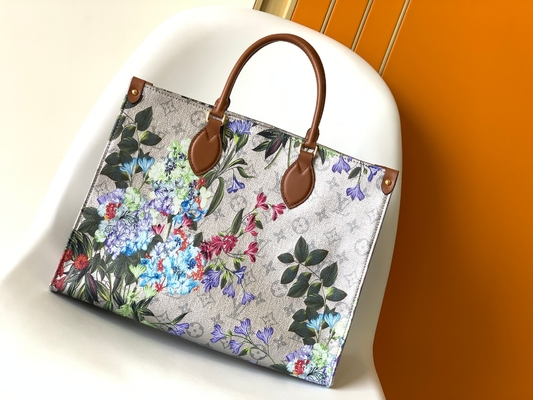 Túi đeo mini OnTheGo MM mang nhãn hiệu M81724 Họa tiết hoa Vải tráng bạc