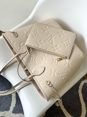 Túi Tote Neverfull MM Beige Tote Canvas thương hiệu Preloved