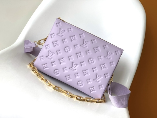 Sunflower Monogram dập nổi Túi hàng hiệu tùy chỉnh Coussin PM Louis Vuitton Puffy Lambskin