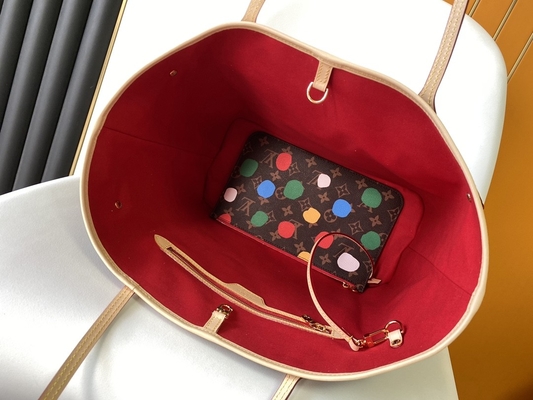 đen Túi LV X Yayoi Kusama Louis Vuitton Neverfull MM Monogram Nhiều màu