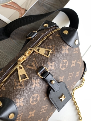 Louis Vuitton Túi hàng hiệu tùy chỉnh Petite Malle Souple Empreinte Monogram Nâu Đen