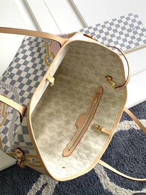 Tahiti Limited Túi hàng hiệu Custom kẻ ca rô Louis Vuitton Neverfull MM