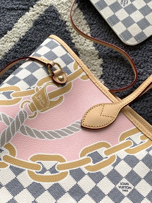 Tahiti Limited Túi hàng hiệu Custom kẻ ca rô Louis Vuitton Neverfull MM