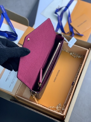 Ví mini LV Felicie Pochette Túi Monogram Fuchsia Lining