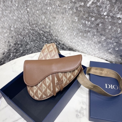 CD Saddle Sling Bag Vải kim cương và Ví da mịn Dior Saddle