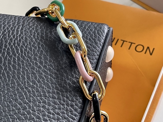 Túi hàng hiệu Preloved lót da dê Louis Vuitton Capucines Mini