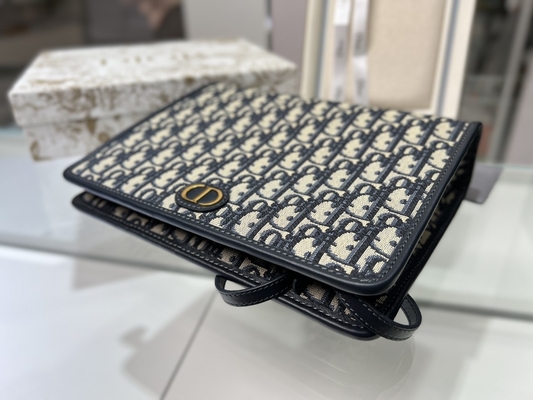 Túi 2 trong 1 Mini Dior 30 Montaigne Màu xanh xiên Jacquard