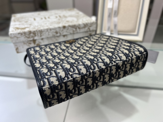 Túi 2 trong 1 Mini Dior 30 Montaigne Màu xanh xiên Jacquard