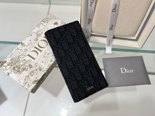 Đĩa CD dọc dập nổi Ví nam Christian Dior có khóa kéo kim cương