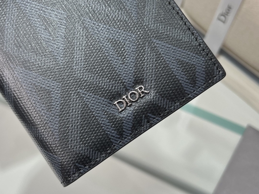 Đĩa CD dọc dập nổi Ví nam Christian Dior có khóa kéo kim cương
